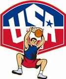 Basketball Player Dunking Ball USA
