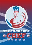World's Greatest American Chef Greeting Card Poster
