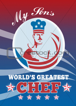 World's Greatest Son Chef Greeting Card Poster
