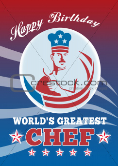 World's Greatest Chef Happy Birthday Greeting Card Poster
