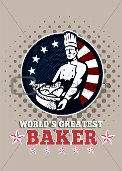 World's Greatest Baker Greeting Card Poster
