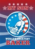 My Son World's Greatest Baker Son Greeting Card Poster
