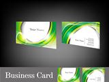 abstract glossy green business card