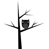 Abstract tree with stylized owl