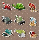 cartoon Tank and Cannon Weapon stickers