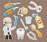 cartoon dentist tool stickers