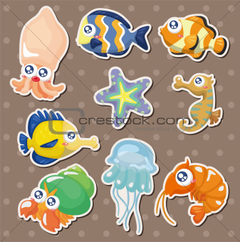 cartoon fish collection stickers