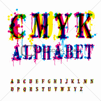 CMYk alphabet. 