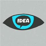 Eye symbol with idea word. Vector illustration, EPS10