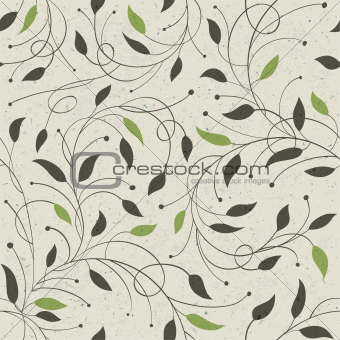 Seamless ecology pattern with leaves. Vector, EPS10