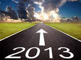 road to the 2013 new year and  sunrise background