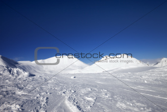 Winter mountains. Ski resort.