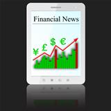 Financial News on white tablet PC computer