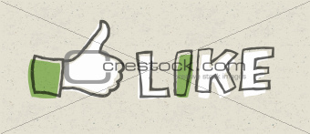 Like button. Ecology colors concept. Vector, EPS10