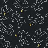 Crime scene seamless pattern with locations of evidence. Vector 