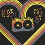 Love Disco, Love Retro. Vintage poster design template, vector, 