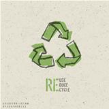 Reuse, reduce, recycle poster design.  Include reuse symbol imag