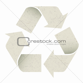 Reuse Symbol. Made from recycle paper texture, vector, EPS10, is
