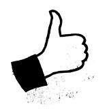 Thumb up grunge icon. Vector, EPS8