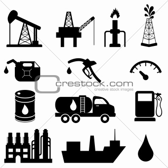 Oil industry icon set