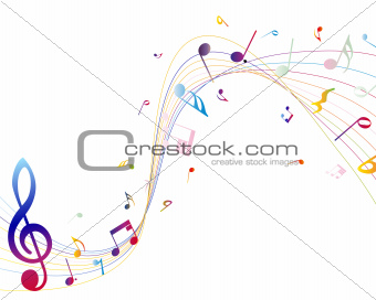 Multicolour  musical notes