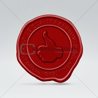 Red sealing wax approved stamp print