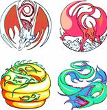 Round dragon designs