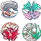 Round dragon designs