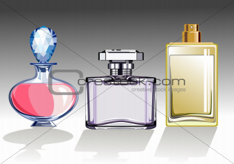 Set of perfume bottles