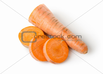 Fresh carrots isolated on a white
