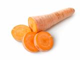 Raw carrots isolated
