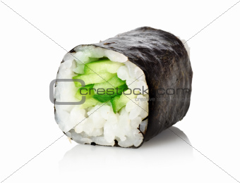 Sushi with a cucumber