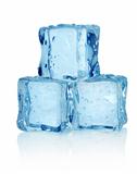 Three ice cubes isolated