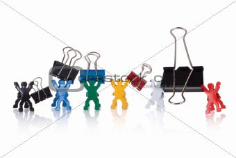 Paper clips collection isolated on white