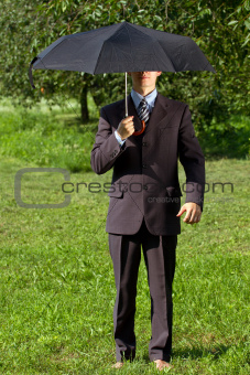 Businessman Working Outdoors