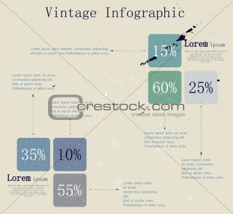 Retro infographic with ink arrows.