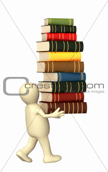 Puppet with books