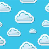 Seamless clouds on blue sky background, pattern