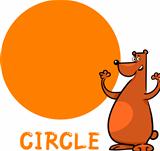 circle shape with cartoon bear