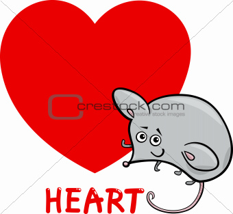 heart shape with cartoon mouse