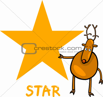 star shape with cartoon deer