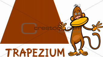 trapezium shape with cartoon monkey