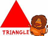 triangle shape with cartoon lion