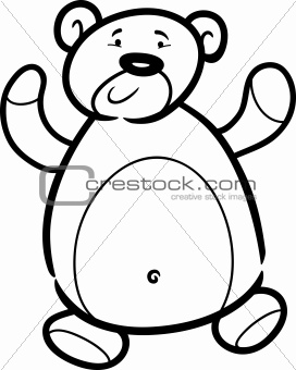 teddy bear cartoon for coloring book