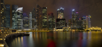 Singapore Central Business District at Night