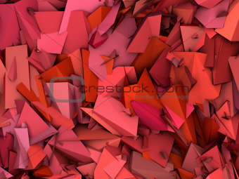 3d abstract fragmented pattern pink red backdrop 