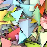 3d abstract fragmented pattern in rainbow color backdrop 