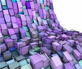 abstract 3d wave shape backdrop in blue purple 