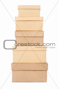 Cardboard box tower