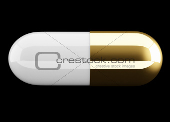 Gold medical pill